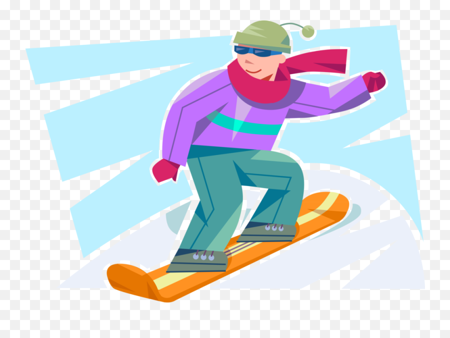 Down Slope Vector Image Illustration Of - Clip Art Snowboarding Emoji,Snowboarders Clipart