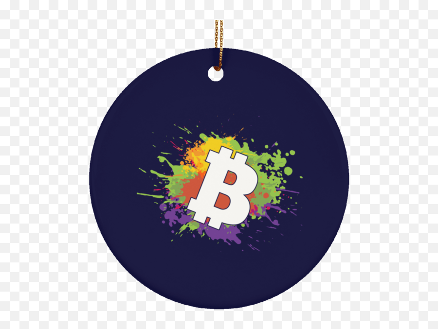 Bitcoin Splatter Paint Christmas Ornament - Vertical Emoji,Paint Splatter Transparent