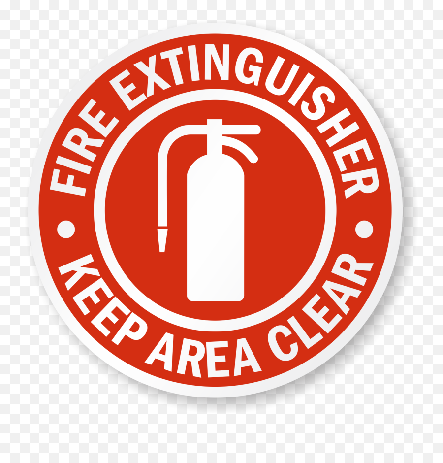 Fire Extinguisher Keep Area Clear Adhesive Floor Sign Sku Emoji,Fire Extinguisher Logo