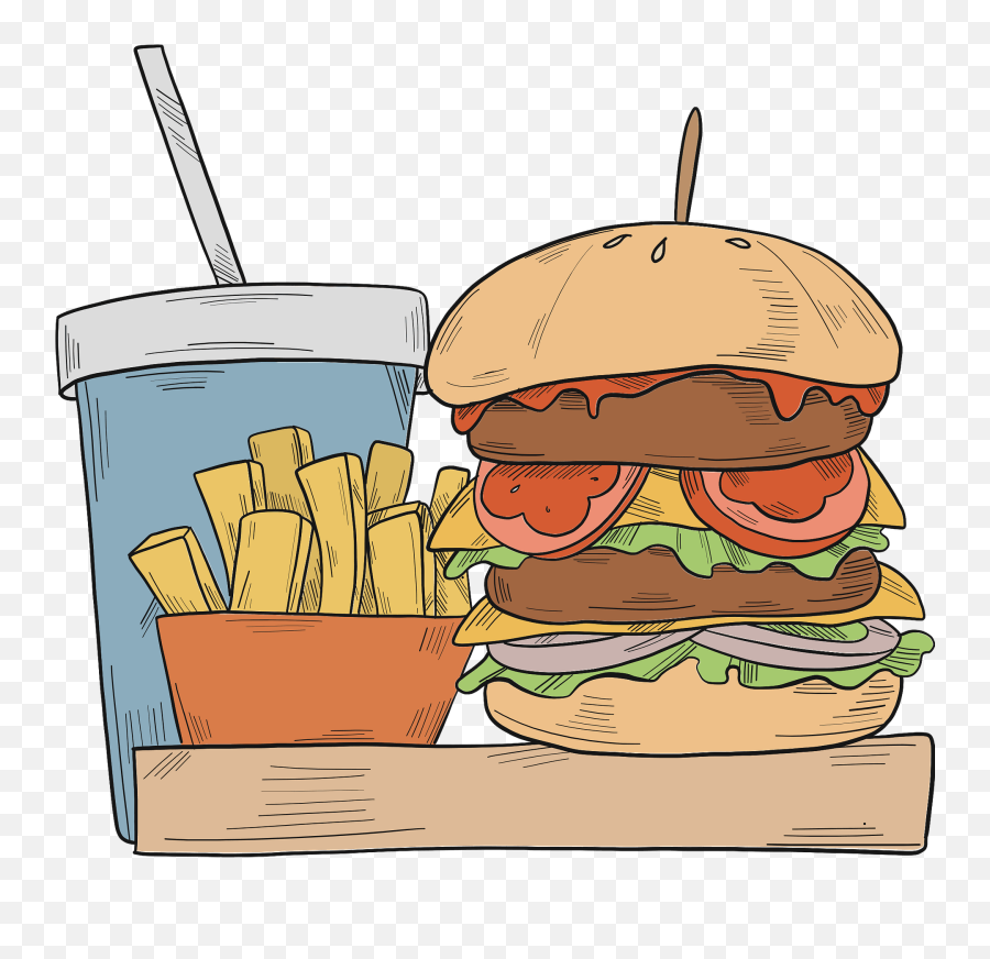 Hamburger Set Clipart Free Download Transparent Png Emoji,Burger And Fries Clipart