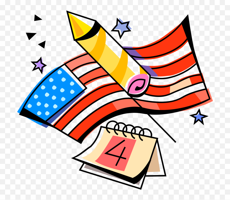 Vector Illustration Of Independence Day 4th Of July Clipart - Vector Graphics Emoji,July Clipart