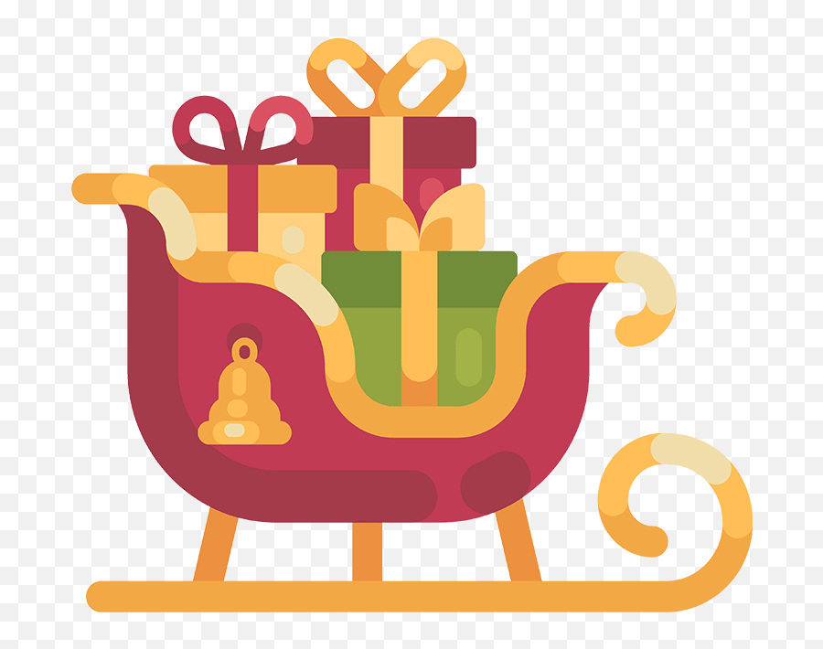 Free U0026 Cute Santa Sleigh Clipart For Your Holiday - Happy Emoji,Sleigh Clipart