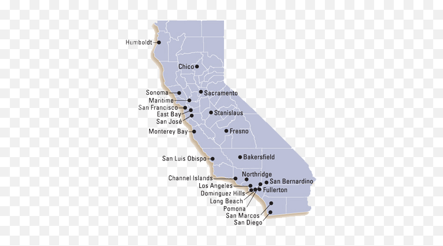 California State University - Map California State University East Bay Emoji,California Map Png