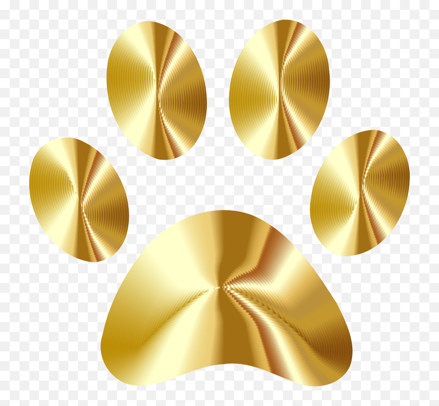 Brass Metal Gold Png Clipart - Transparent Gold Paw Print Emoji,Dog Paw Png
