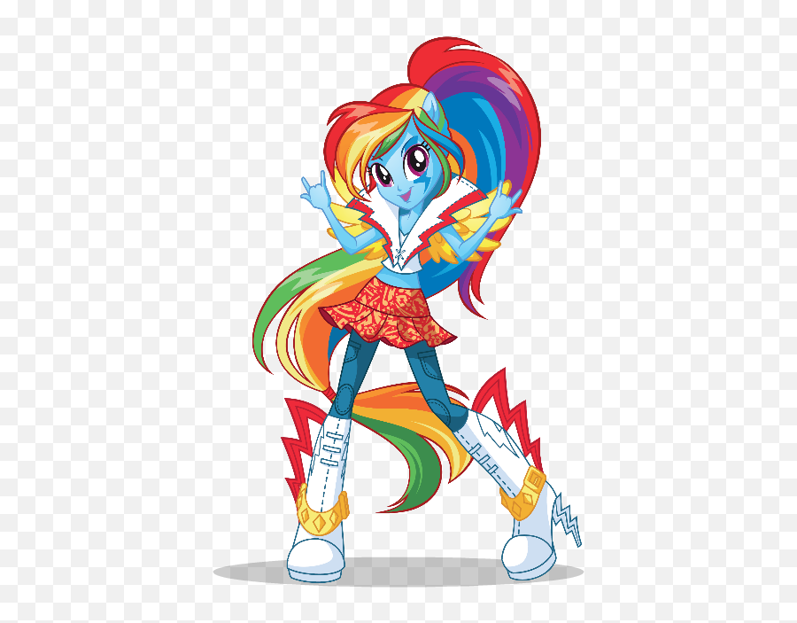 Box Art Devil Horn Equestria Girls Official Rainbow - Equestria Girls Rainbow Rocks Rainbow Dash Emoji,Devil Horn Png