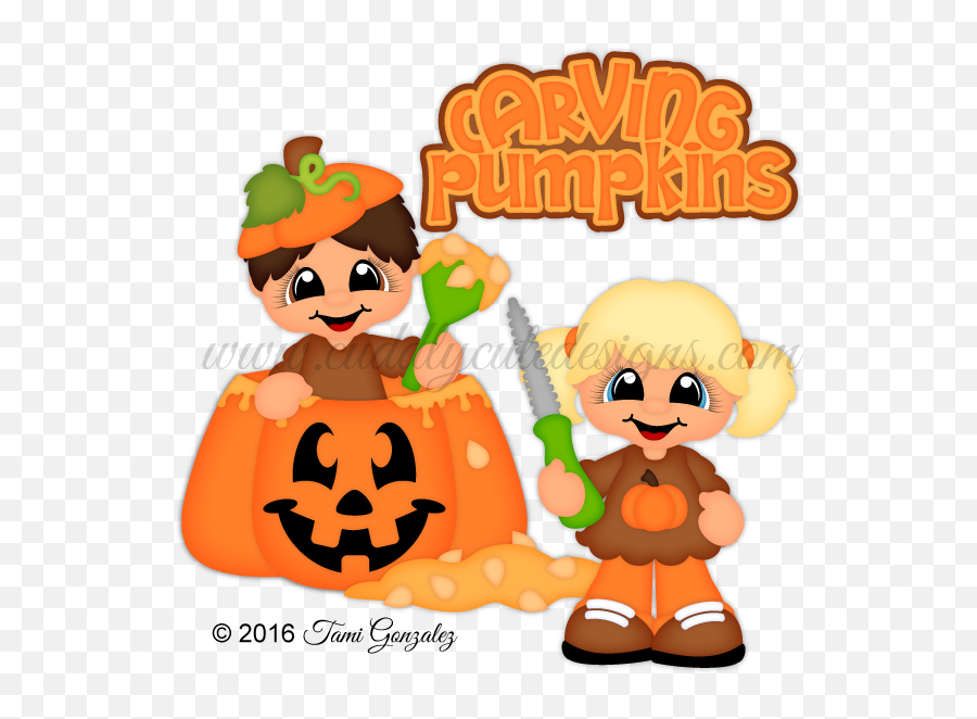 Pumpkin Carving Cuties - Cute Pumpkin Carving Clipart Emoji,Pumpkin Carving Clipart