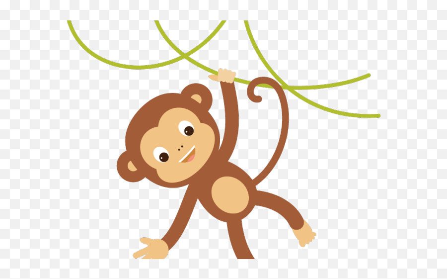 Feet Clipart Monkey - Hanging Monkey Cartoon Png Emoji,Animals Png