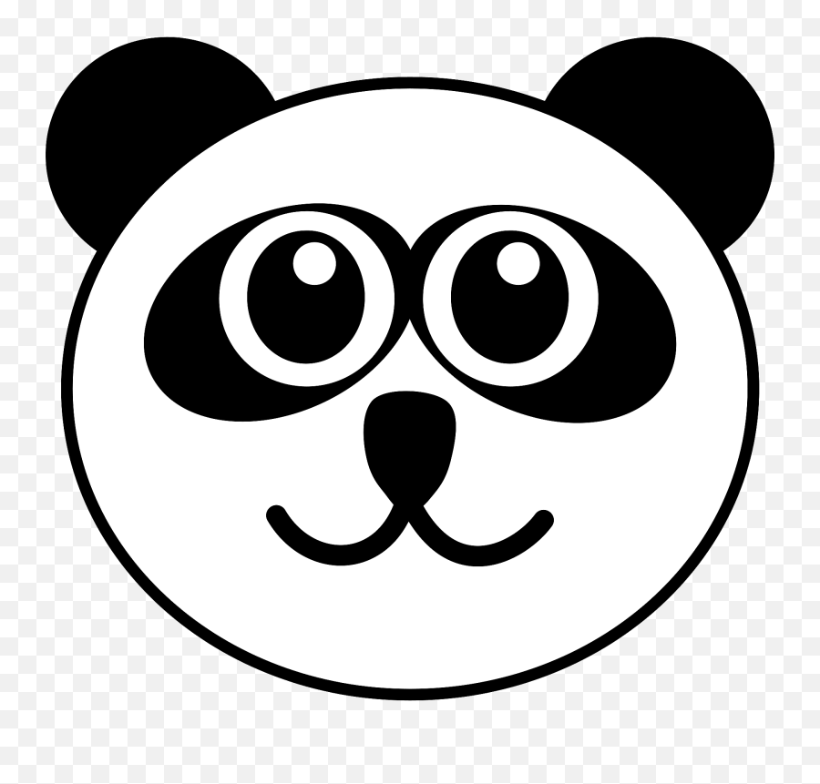 Cute Panda Face Clipart Emoji,Face Clipart Black And White