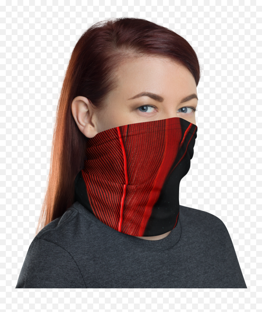 Red Black Feathers Texture Neck Gaiter Emoji,Black Feathers Png