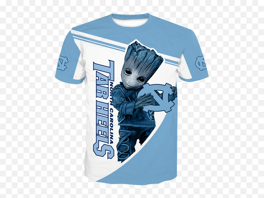 Baby Groot North Carolina Tar Heels 3d All Over Print Hoodie Emoji,North Carolina Tar Heels Logo