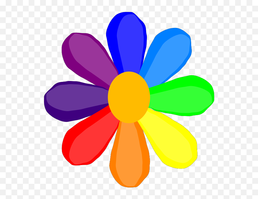 Bright Rainbow Daisy Svg Clipart Emoji,Black And White Daisy Clipart