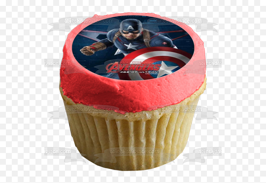 Marvel Avengers Age Of Ultron Captain America Sheild Edible Cake Topper Image Abpid06930 Emoji,Justice League Of America Logo