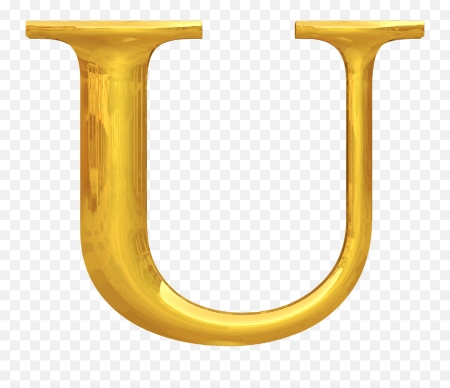 Gold Typography Letter U Transparent Png - Stickpng Emoji,Letter U Clipart
