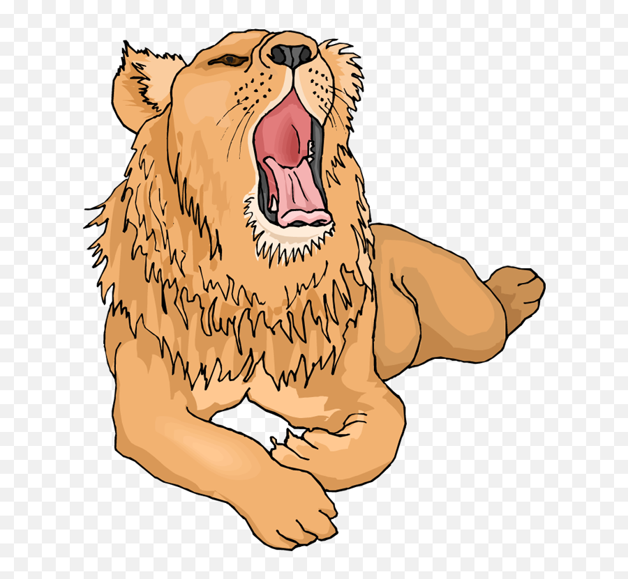 Yawn Lion Clip Art Tired Clipart Free - Lion Yawning Clipart Emoji,Tired Clipart