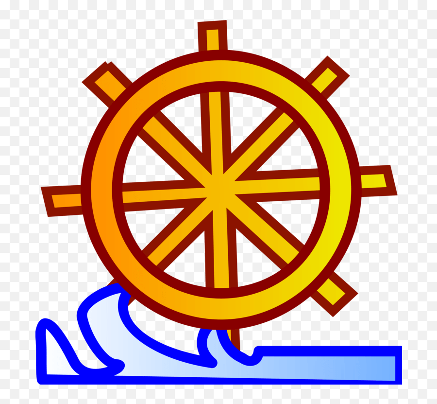 Clipart Water Wheel - Clip Art Water Wheel Png Download Boat Wheel Drawing Easy Emoji,Wheel Clipart