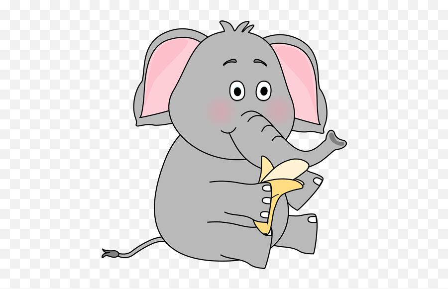Elephants Clipart - Elephant Eating Banana Clipart Emoji,Elephants Clipart
