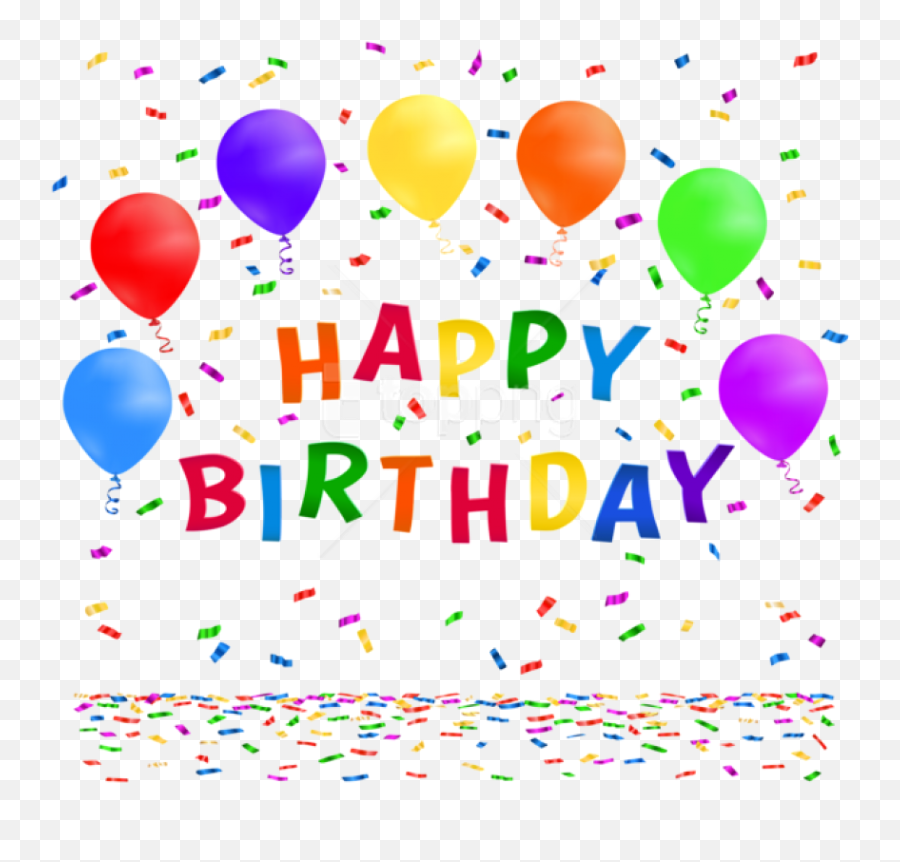 Happy Birthday Balloons Confetti - Confetti Transparent Background Happy Birthday Clipart Emoji,Happy Birthday Balloons Clipart