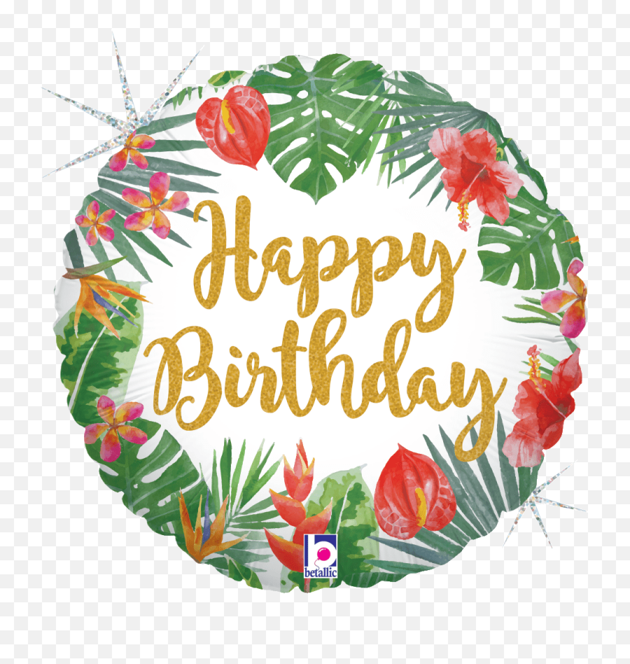 Tropical Happy Birthday 18u2033 Balloon Emoji,Happy Monday Clipart