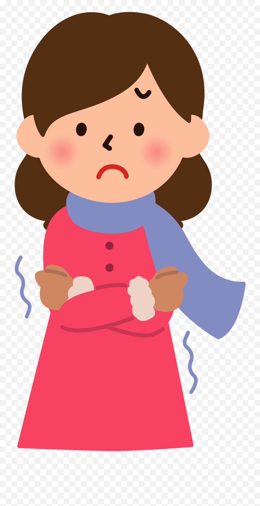 Woman Is Cold Clipart - Girl Feeling Cold Clipart Emoji,Cold Clipart