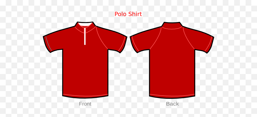 Polo Shirt Red With Zipper Clip Art At - Short Sleeve Emoji,Zipper Clipart