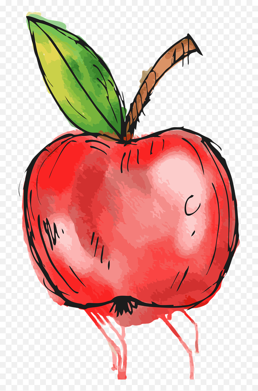 Apple Watercolor Fruit - Apple Watercolor Png Emoji,Watercolor Png