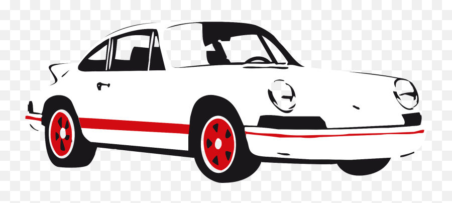 White Porsche 911 Classic Clipart - Cartoon Clipart Car Png Emoji,Muscle Car Clipart