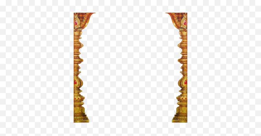 Pillar Gold Temple Temple Gold Pillar Deco Frame - Hindu Temple Pillar Png Emoji,Pillar Png