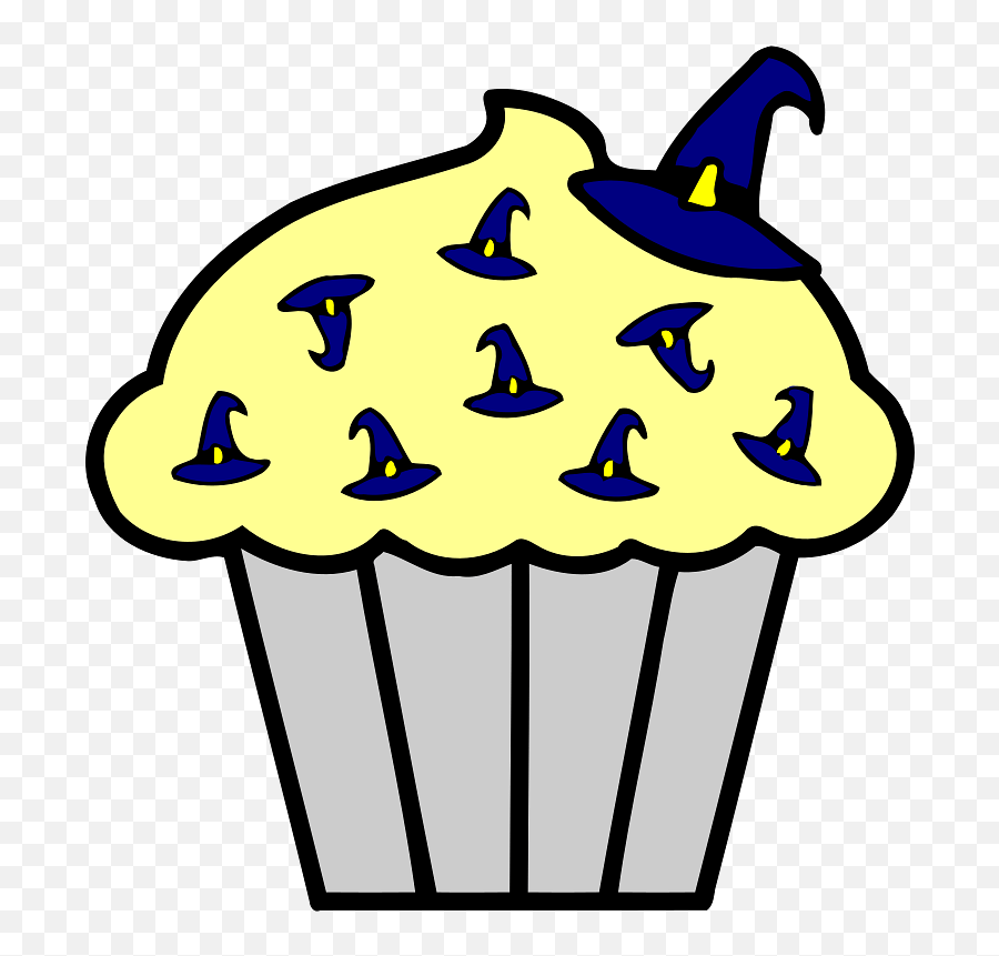 Halloween Cup Cake Blue Witch Hats Transparent Png - Stickpng Cake Emoji,Witch Hat Clipart