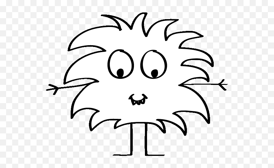 Animated Monster Black And White - Cute Monster Outline Clipart Emoji,Monster Outline Clipart