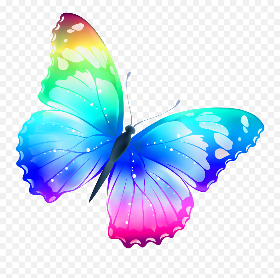 Library Of Sun And Butterfly Image Png - Beautiful Rainbow Butterfly Emoji,Butterfly Clipart