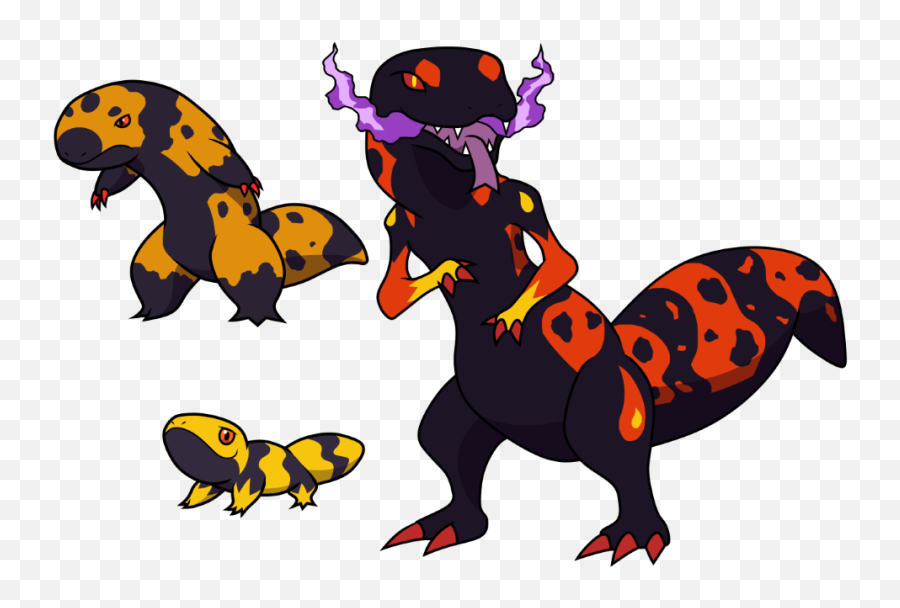 Download Salamander Clipart Barred - Poison Fire Fakemon Png Emoji,Poison Clipart