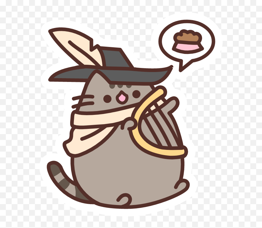 Pusheen Bard Pusheen Cute Pusheen Cat Cute Doodles - Final Fantasy Pusheen Gif Emoji,Pusheen Transparent Background