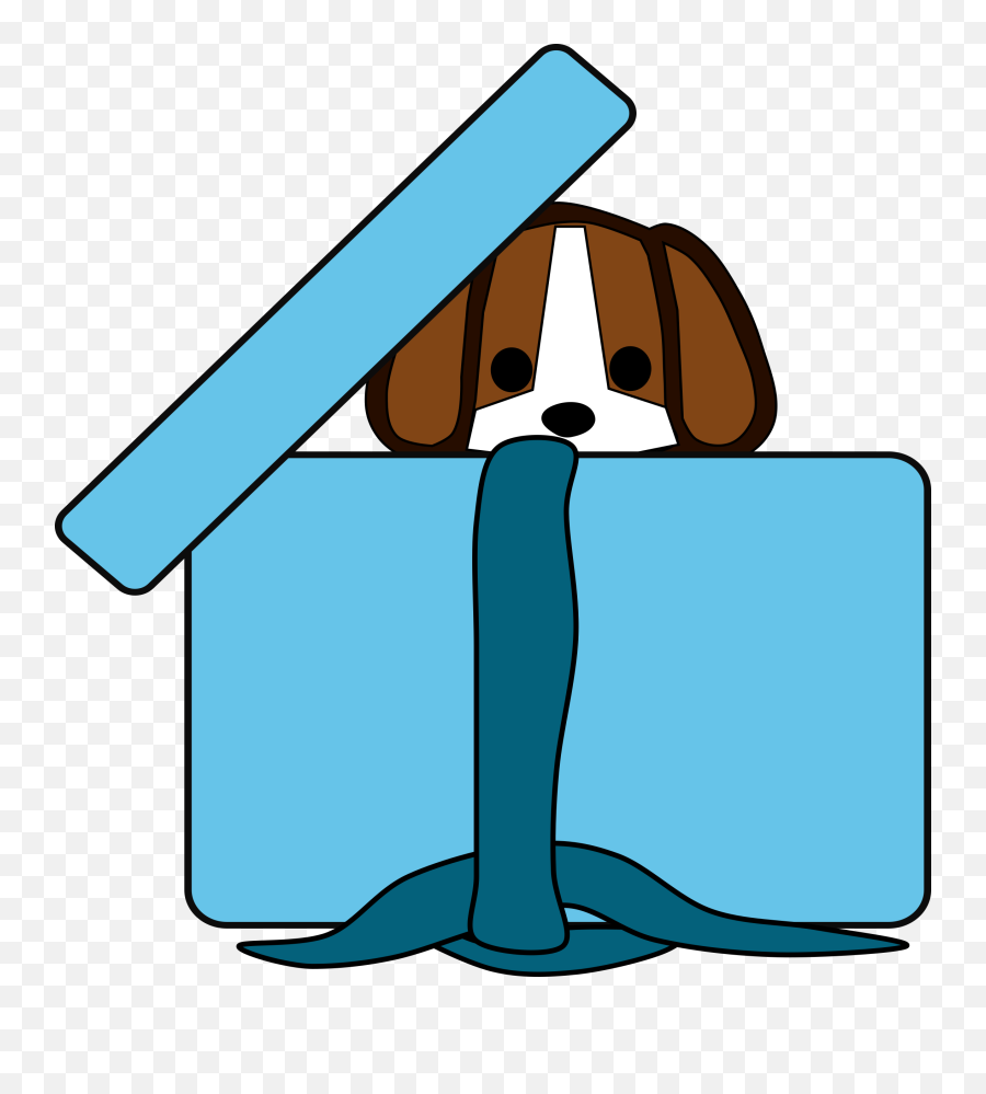 Puppy In An Opened Gift Box Clipart Free Download - Puppy In Present Cartoon Emoji,Gift Box Clipart
