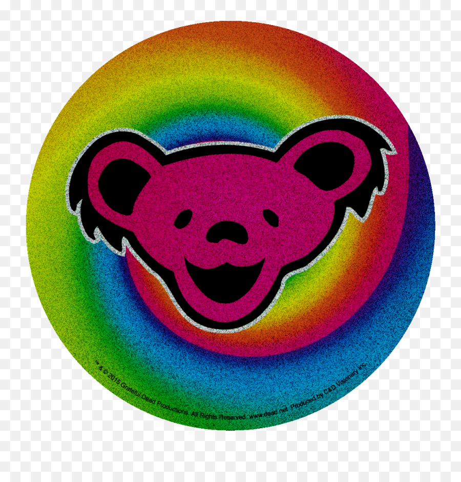 Grateful Dead Dancing Bear On Swirl - Smile Glitter Sticker Png Emoji,Grateful Dead Clipart