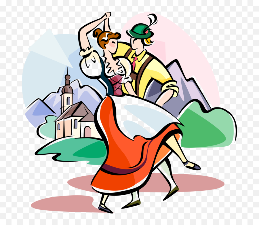 German Traditional Dancers In Clipart - German Dancer Clipart Emoji,In Clipart