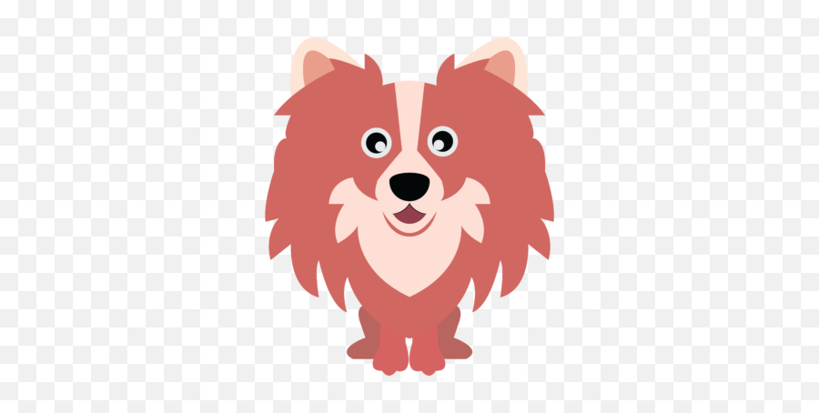 Dog Flat Design Vector Icon Graphic - Happy Emoji,Pomeranian Clipart