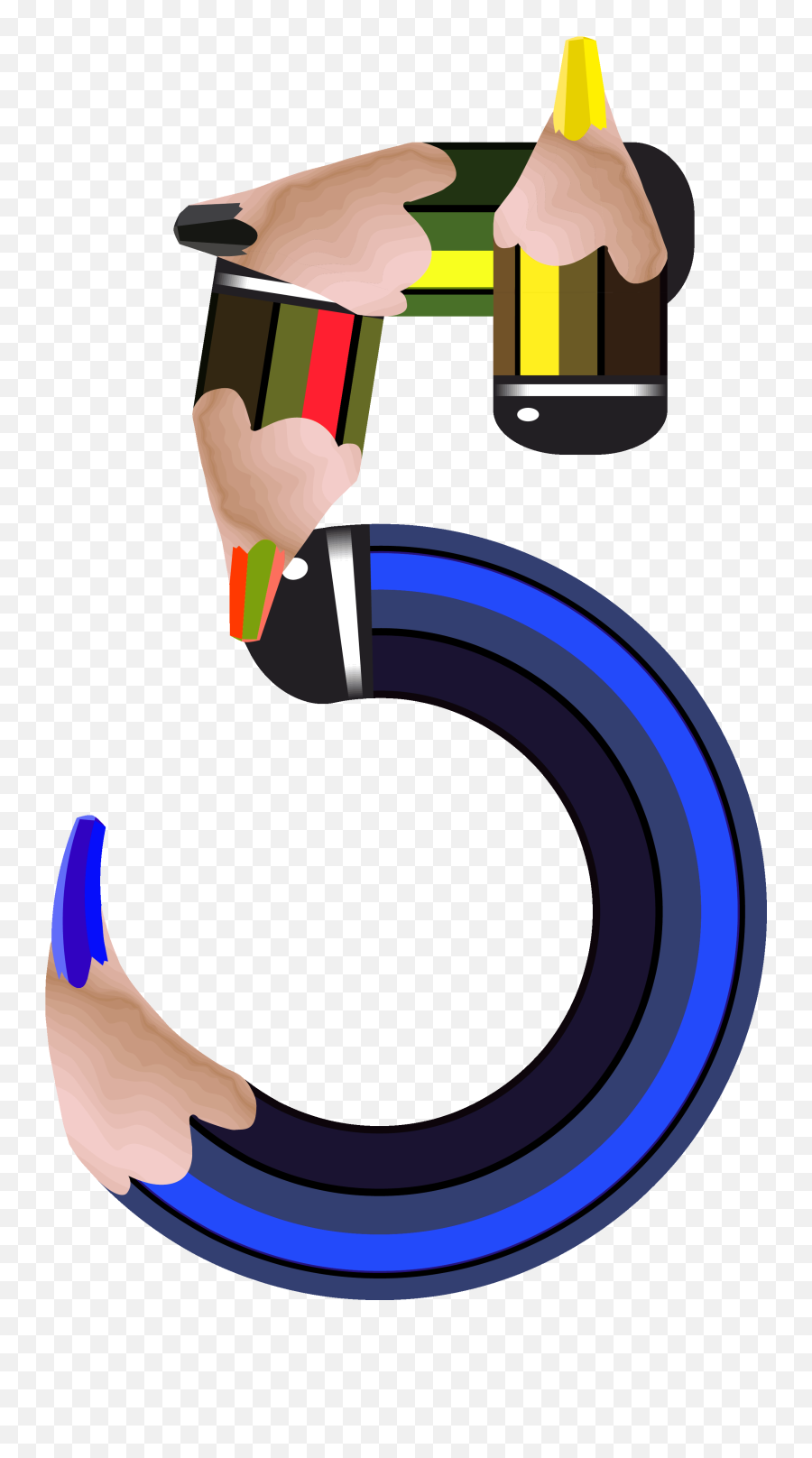 Download Hd Five Clipart Pencil - Pencil Numbers Clipart Pencil Numbers Clipart Emoji,Numbers Clipart