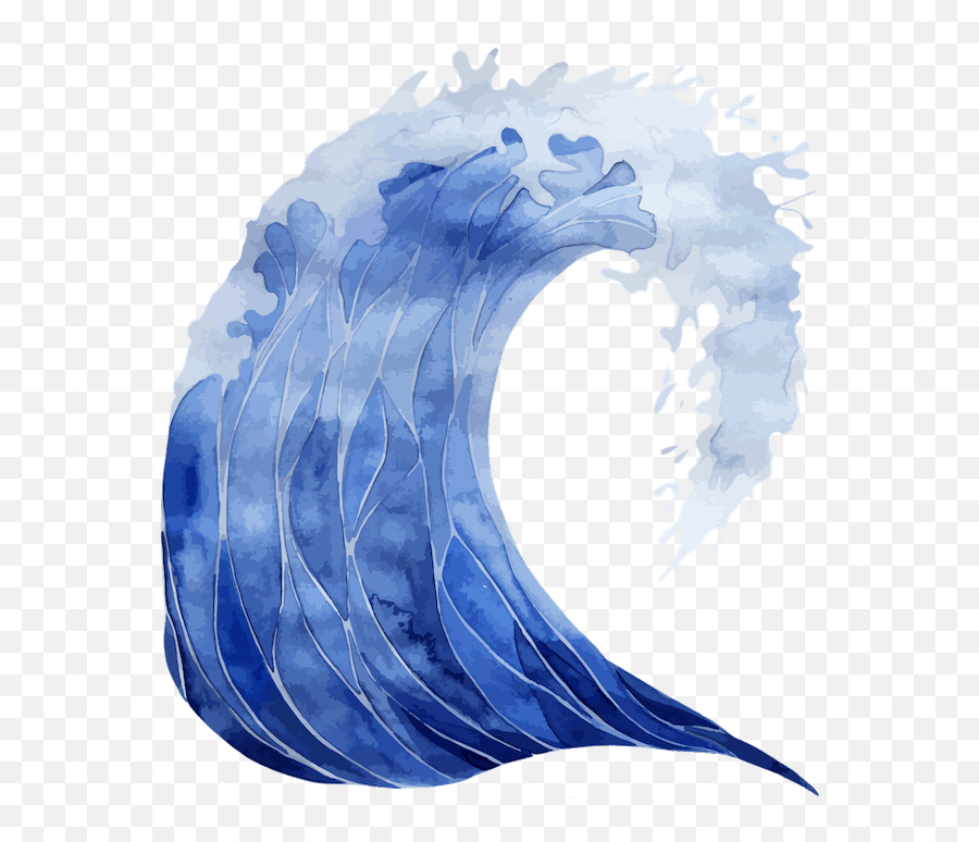 Wave Clipart Watercolor - Ocean Wave Watercolor Png Ocean Wave Watercolor Png Emoji,Ocean Wave Clipart