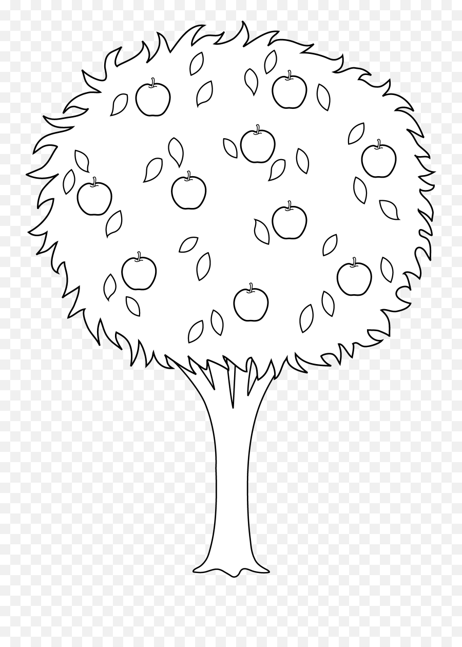 Clip Art Transparent Collection Of High 70700 - Png Images Outline Of Fruit Trees Emoji,Tree Clipart Black And White