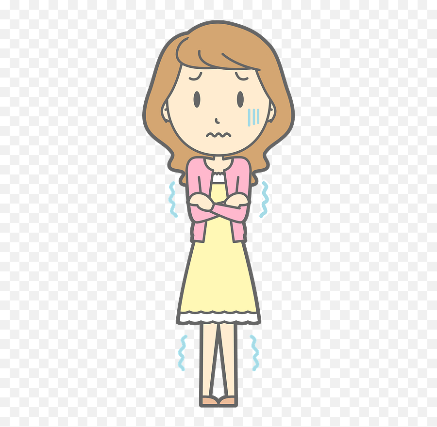 Woman Is Shivering Cold Clipart - Girl Getting Cold Clip Art Emoji,Cold Clipart