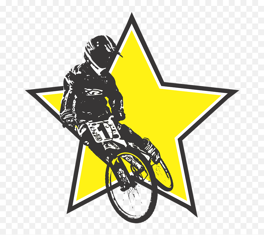 Bmx Racing Cycling Race Bike Bicycle Rad - Gold Star Clipart Bmx Racing Vector Emoji,Gold Star Clipart