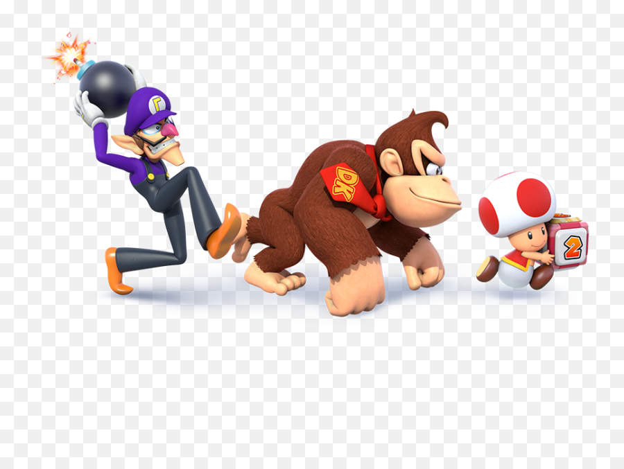 Mario Party Star Rush Group Artwork 3 - Waluigi Render Mario Party 3 Emoji,Mario Party Logo