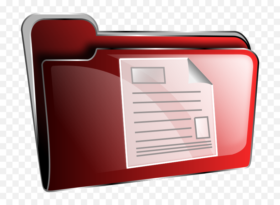 Free Clip Art Folder Icon Red Document By Roshellin - Document Folder Icon Png Emoji,Document Clipart