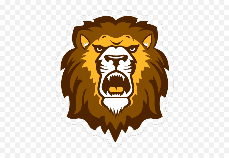 Lion Cat Head Roaring Sticker - Color Reading Royals Emoji,Roar Clipart