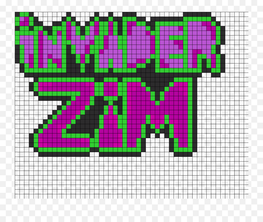 Invader Zim Logo Perler Bead Pattern - Invader Zim Perler Art Emoji,Invader Zim Logo