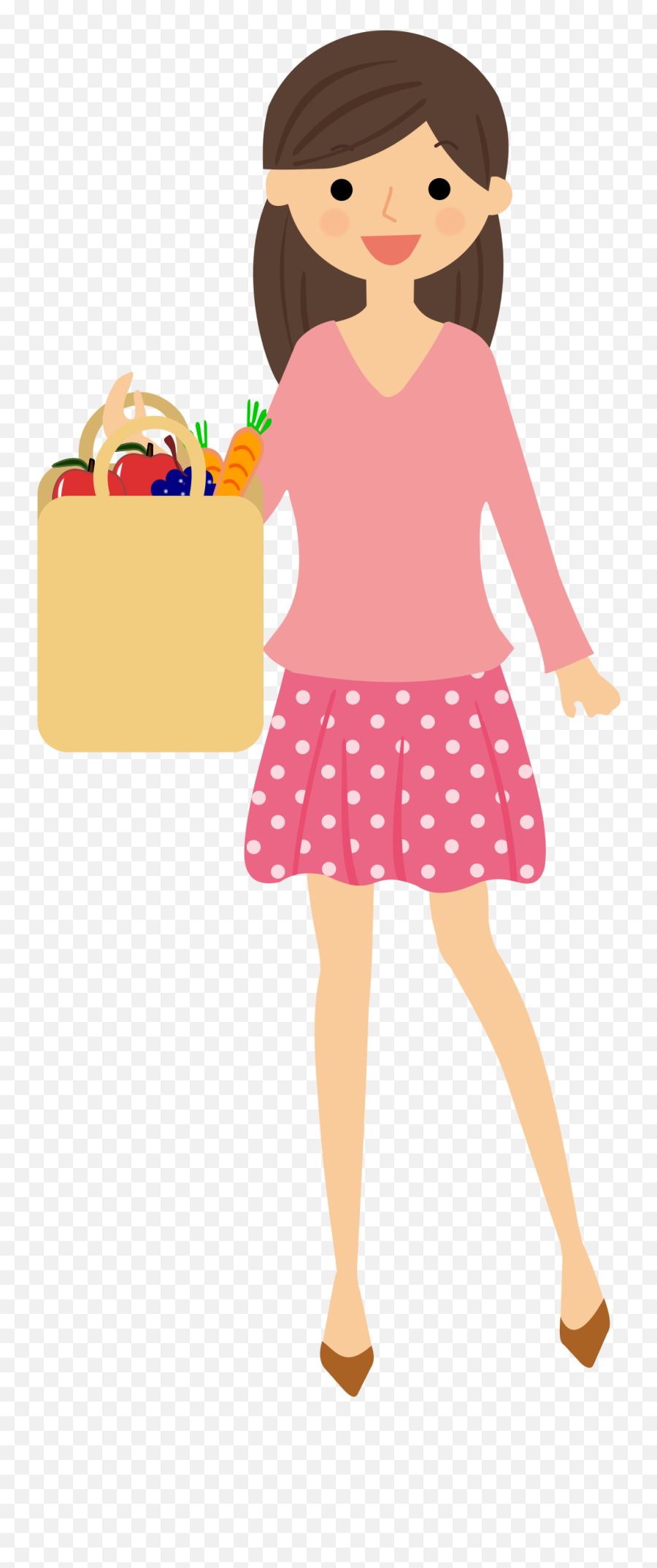 Lady Clipart Grocery Shopping - Woman Grocery Shopping Grocery Woman Clipart Emoji,Shopping Clipart