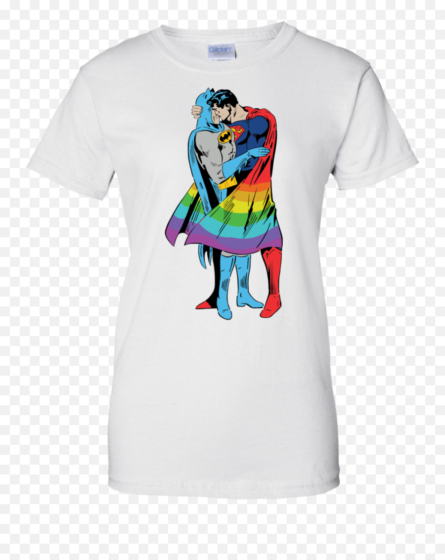 Superman Kiss Batman Love Is Love Lgbt - Batman Kisses Robin T Shirt Emoji,Superman Logo T Shirts