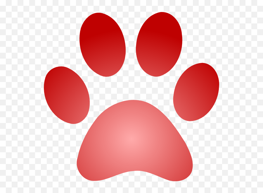 Red Paw Print Png - Red Dog Paw Clipart Transparent Png Emoji,Bear Paw Clipart