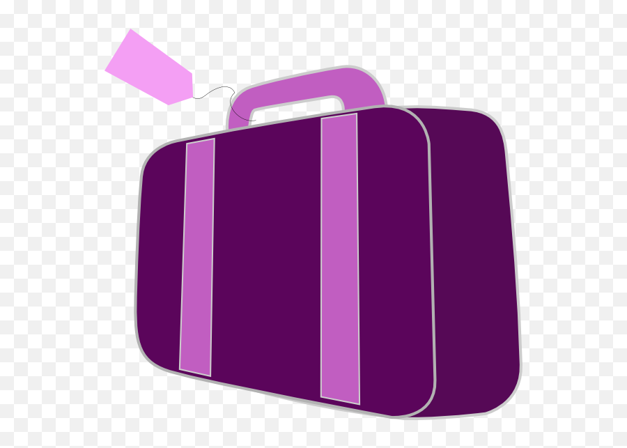 Purple Luggage Clip Art At Clkercom - Vector Clip Art Purple Suitcase Png Emoji,Suitcase Clipart