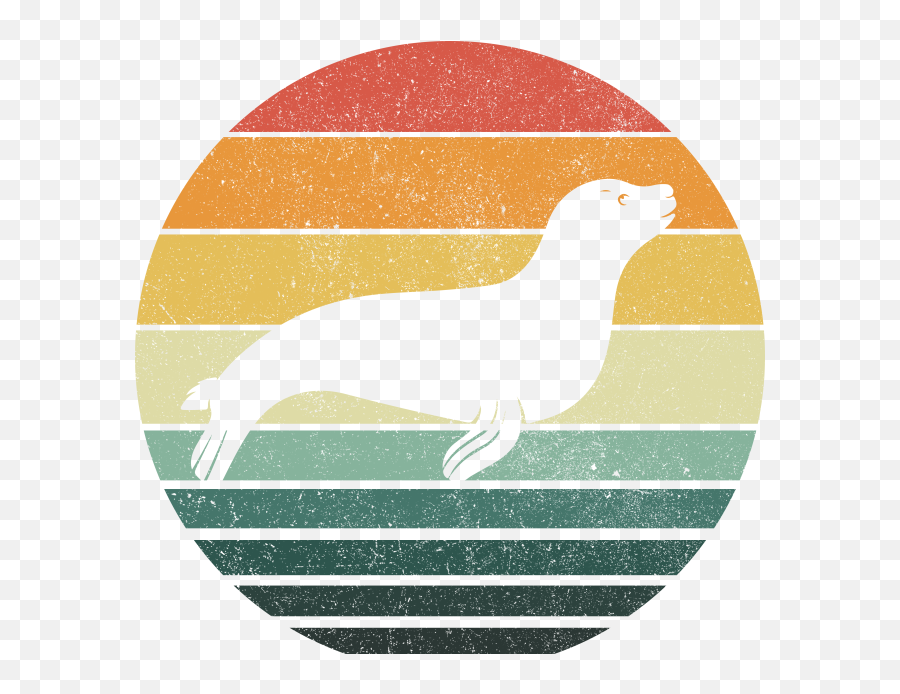 Sea Lion Sunset Retro Vintage 70s Funny Animal Nature Lovers Emoji,Sea Lion Png